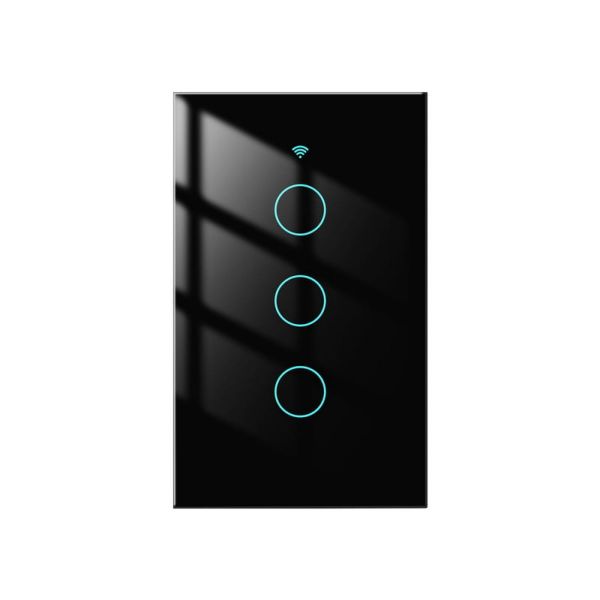 Imagen de Interruptor Moes US2 WiFi/RF Táctil 3 Bot Tuya Neg