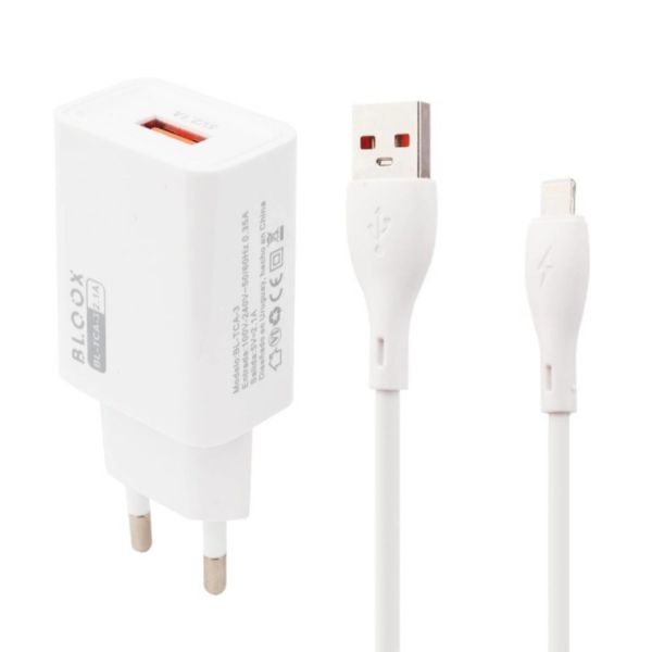 Imagen de Cargador De Pared 1 Usb A Bloox Cable Lightning