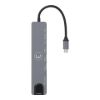 Imagen de Hub Unno Tipo C 8 En 1 Rj45 Hdmi Pd Usb-A Usb-C 3.0 Sd Micro Sd